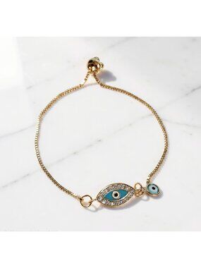 Evil Eye Bracelet 18k Gold Plated Cubic Zirconia Eye Bracelet Jewelry Gift